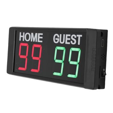 Imagem de Placar Digital, 1,5 Polegadas 4 Dígitos Vermelho Verde LED Placar Eletrônico Score Keeper Relógio Com Controle Remoto, LED Placar Eletrônico para o Basquetebol, Beisebol, (Plugue