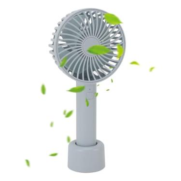 Imagem de Ventilador Portátil Portátil, 3 Velocidades fã de Bolso Ajustável Com Base de Cordão para Viagens Ao Ar Livre No Escritório de Verão Uso de Verão (BLUE)