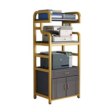 Imagem de HAGNZHE Suporte de impressora de escritório rack de armazenamento doméstico multifuncional organizador de chão prateleira de armazenamento com rodas para scanner, arquivos, papelaria, mesa impressora