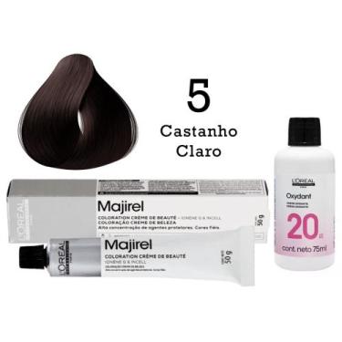 Imagem de Coloração Majirel 5 Castanho Claro + Emulsão Oxi 20 Vol. 75ml  L'Oréal