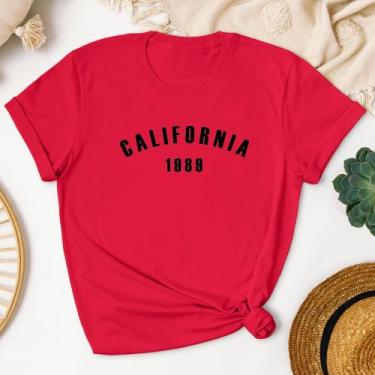 Imagem de Camiseta Feminina Baby Look California 1989 algodão Gola Redonda - Ine