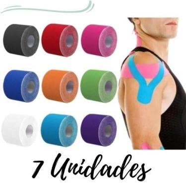 Imagem de  KIT - 7 Fitas Bandagem Elástica  Rolo 5cm x 5m Resistente - Art House