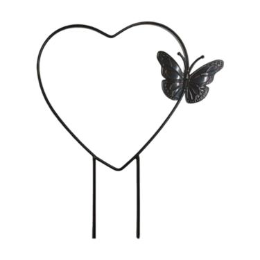 Imagem de Gralara Trellis de plantas em forma de coração para escalar plantas de casa pequenas treliças de jardim para Hoya, Preto