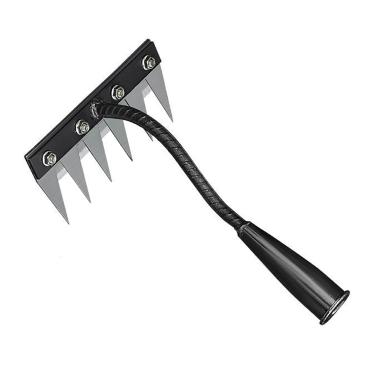 Imagem de ANCEOMU Ferramenta extrator manual de jardinagem com lâmina removível, ferramenta de remoção de ervas daninhas de aço de alto carbono para jardim de gramado de fazenda, tamanhos de dentes 5/6/7/8 (6