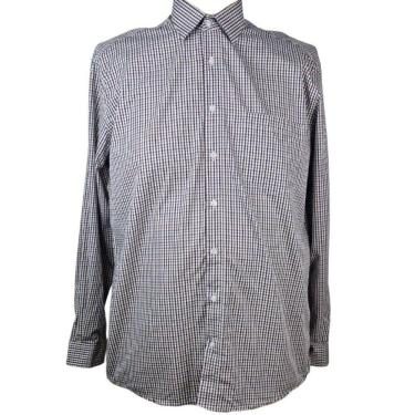 Imagem de Camisa Social Manga Longa Bege Xadrez Plus Size