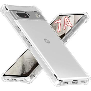 Imagem de USTIYA Capa para Google Pixel Transparente TPU Capa Protetora de Quatro Cantos Transparente Macia (Pixel 7A)