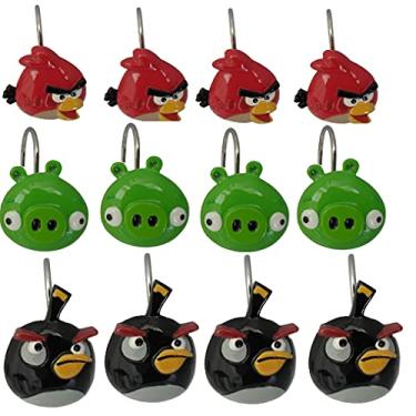 Imagem de (1, classic) - Angry Birds Shower Curtain Hooks