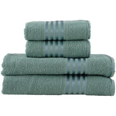 Imagem de Jogo de Toalhas de Banho e Rosto Camesa Decor Verde 4 Peças, Verde