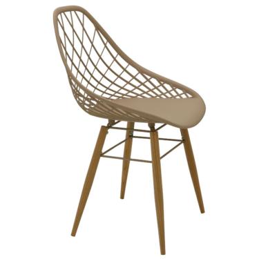 Imagem de Cadeira Tramontina Philo Bege Em Poliamida Com Pernas De Madeira 92088110