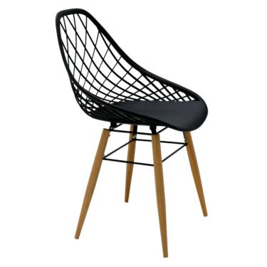 Imagem de Cadeira Tramontina Philo Preta Em Poliamida Com Pernas De Madeira 92088009