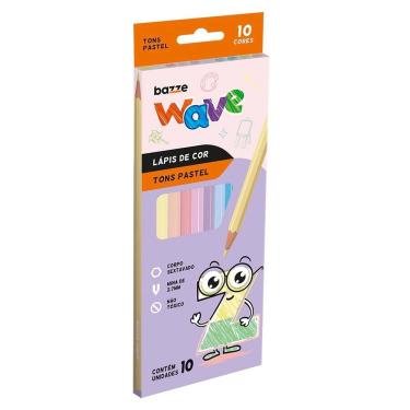 Imagem de Lápis De Cor Tons Pastel 10 Cores Wave - Bazze 901736