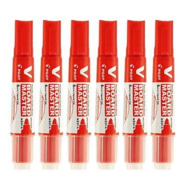 Imagem de Pincel Para Quadro Branco Recarregável Board Master Vermelho 6 Unidades - Pilot