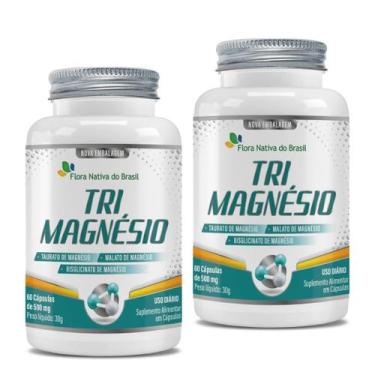 Imagem de Kit Com 2 TRI.MAGNESIO (taurato, malato e quelato) 500MG 60 CAPS - Flo