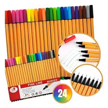 Imagem de Deixe Seu Mundo Mais Colorido  Canetas Fine Line em 24 Cores - MAIZU