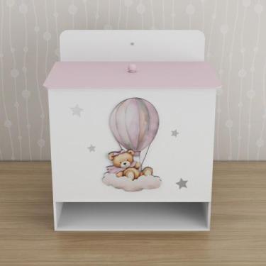 Imagem de Porta Fralda Kit Higiene MDF Quarto Infantil Ursa Balão - Neném na Nuv