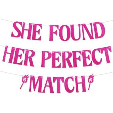 Imagem de Nesinpa Banner "Ela Encontrou O Seu Par Perfeito" - Decorações Para Despedida De Solteira, Feitas No Céu