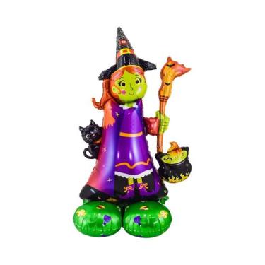 Imagem de Conjunto de Balões Gigantes de Halloween - Abóbora, Fantasma, Bruxa e 