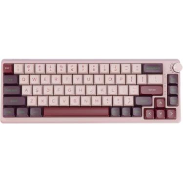 Imagem de KZZI Teclado Mecânico Para Jogos Com Tela Multimídia Colorida, Hot Swap, Montagem Junta Rgb, Estabilizador Pré-Lubrificado Mac/Win (Grande Roxo Rosa)