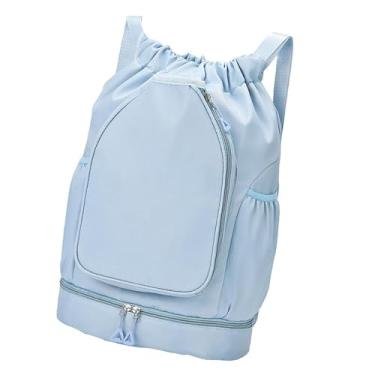Imagem de UGPLM Mochila de tênis, bolsa de ombro, mochila esportiva versátil, bolsa com cordão, para raquete de badminton para mulheres e homens, atividades ao ar, Azul