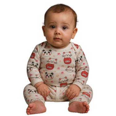 Imagem de Macacao Bebe Moletom Estampado Inverno - Batutinhas Baby, Rosa, M