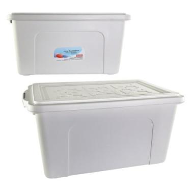 Imagem de Caixa Organizadora Container Multiuso, 70 Litros, Branco, 33,9 x 43,4 x 66,9 cm