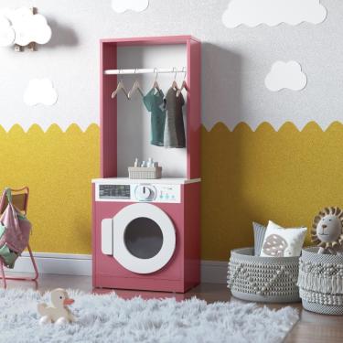 Imagem de Lavanderia Infantil Diana Maquina De LavarcomCabideiro Branco E Rosa