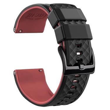 Imagem de Ritche Pulseiras masculinas de silicone para presente de Natal, 18 mm, 20 mm, 22 mm, 24 mm, presente de elefante branco, meias masculinas, preto/vermelho carmesim/preto, 24MM, Moderno