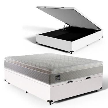 Imagem de Cama Box Baú com Colchão de Espuma D45 Pillow Top Strong Casal 138cm -