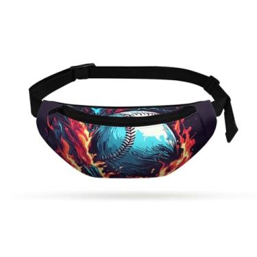 Imagem de Cozeyat Pochete infantil bolsa tiracolo para meninos, bolsa de quadril, bolsa de bumbum para meninos, bolsa com alça fofa, Fire Baseball, One Size