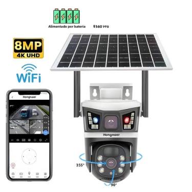 Imagem de Câmera De Segurança CCTV Solar WiFi Externa Hongnaer V380 pro 8MP 4K C