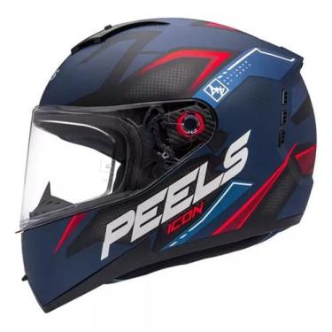 Imagem de Capacete Moto Peels Icon 23 Element Azul Fosco Vermelho, 56