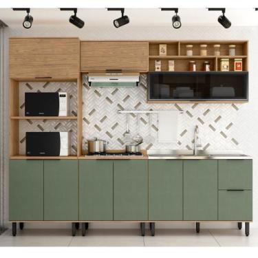 Imagem de Cozinha Modulada Completa 5 Peças Lombardia Freijó Jade - MX - MX MOVE