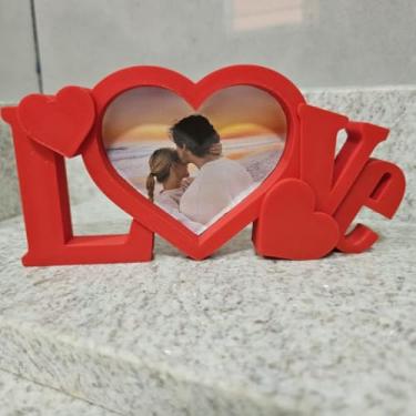 Imagem de Porta-Retrato LOVE em Impressão 3D – Corações, Namorados, Amor, Aniveresário de Casamento – Feito em PLA Biodegradável - TYDA (VERMELHO)