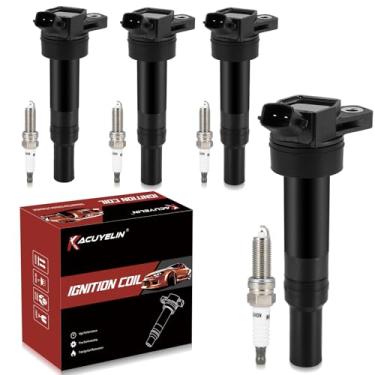Imagem de KacuYelin Pacote De Bobinas Ignição Uf651 E Velas Irídio Compatíveis Com Hyundai Elantra Gt Coupe Tucson Kia Forte Soul 1.8L 2.0L L4 2011-2019, Conjuntos 4