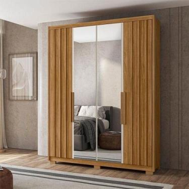 Imagem de Guarda Roupa Solteiro Ambiente Califórnia 4 Portas Freijó Off White Co