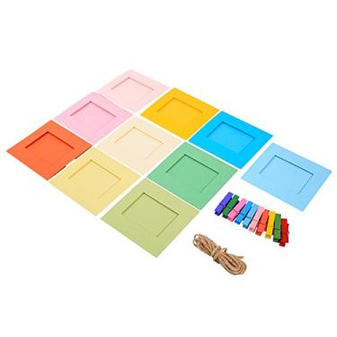 Imagem de Pssopp 10 PCS Mini Moldura de Parede Pendurada, Clipes de Cores, Gravar Momentos Bonitos Com Corda, Decorar Seu Espaço e Capturar Momentos Especiais, Itens Baratos e Práticos para Diariamente