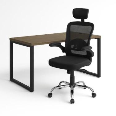 Imagem de Kit Office Mesa 150x70 + Cadeira Ergonômica Mesh Regulável - SYBERFLEX