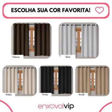 Imagem de Cortina Blackout Tecido Corta 100% Luz Blecaute para Sala Quarto Janel