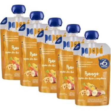 Imagem de Kit 5 Papinha Frango, Grão-de-bico e Vegetais Natural 120g - Papapá