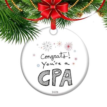 Imagem de Enfeite de Natal de contador 2025 - Presente de CPA e contador fiscal para graduação, novo contador Keepsak