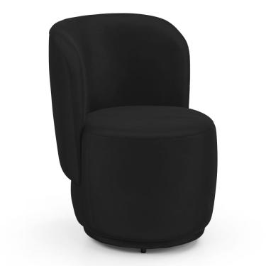 Imagem de Poltrona Orgânica Decorativa Living Molly Veludo Preto - Desk Design