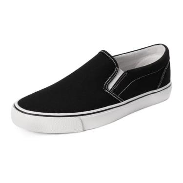 Imagem de Tênis masculino clássico sem cadarço de lona casual, Preto, 42