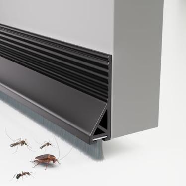 Imagem de Vannesse Batente de Porta com Escova, Varredura de Porta de 39" para A Parte Inferior Da Porta, Vedação Contra Intempéries Autoadesiva para A Parte Inferior Da Porta, Vedação Sob A (1 Pacote, Preto)