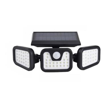 Imagem de Refletor Led Solar 3 Cabeças Giratoria Sensor de movimento
