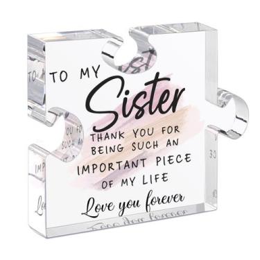Imagem de Placa de quebra-cabeça LukieJac Sister Birthday Acrílico para irmã
