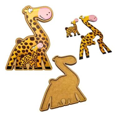 Imagem de Quebra cabeça Infantil Família Girafa Brinquedo Educativo Maninho 3 an