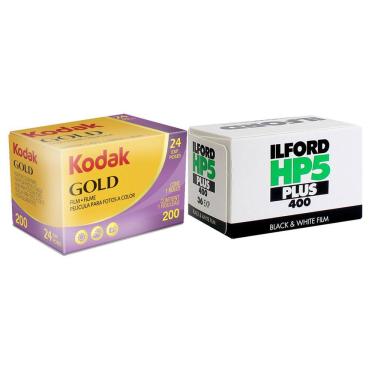 Imagem de Filme Kodak GOLD 200 Color Negative 35 mm 24 exposições + Ilford HP5 Plus 36 exposições