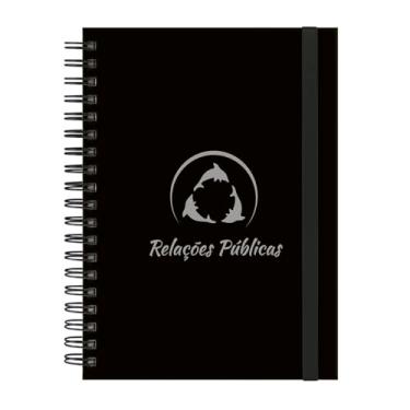 Imagem de Caderno Colegial Plus 12 Matérias Profissões Relações Públicas (Preto e Prata)