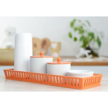 Imagem de Kit Higiene Bebê Moderno Porcelana Quarto Infantil Térmica Safari Lara