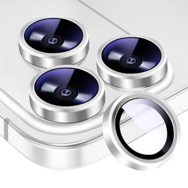 Imagem de KEKBOXQ Pacote com 3 x 2 protetores de lente de câmera para i-Phone 17 Pro Max 6,9 polegadas, i-Phone 17 Pro 6,3 polegadas, protetor de tela de lente de vidro temperado, anel individual de metal para